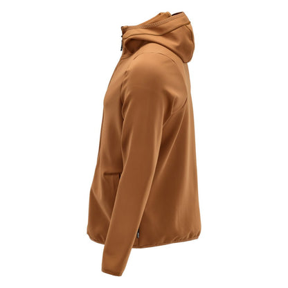 Fleece svetr, kapuce, mikrofleecová bunda na zip, ořechově hnědá