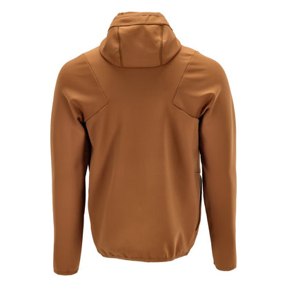 Fleece svetr, kapuce, mikrofleecová bunda na zip, ořechově hnědá