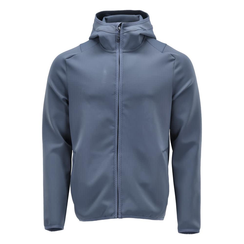 Fleece svetr, kapuce, mikrofleecová bunda na zip, kamenná modrá