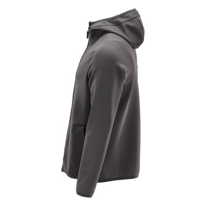 Fleece svetr, kapuce, mikrofleecová bunda na zip, antracitově šedá