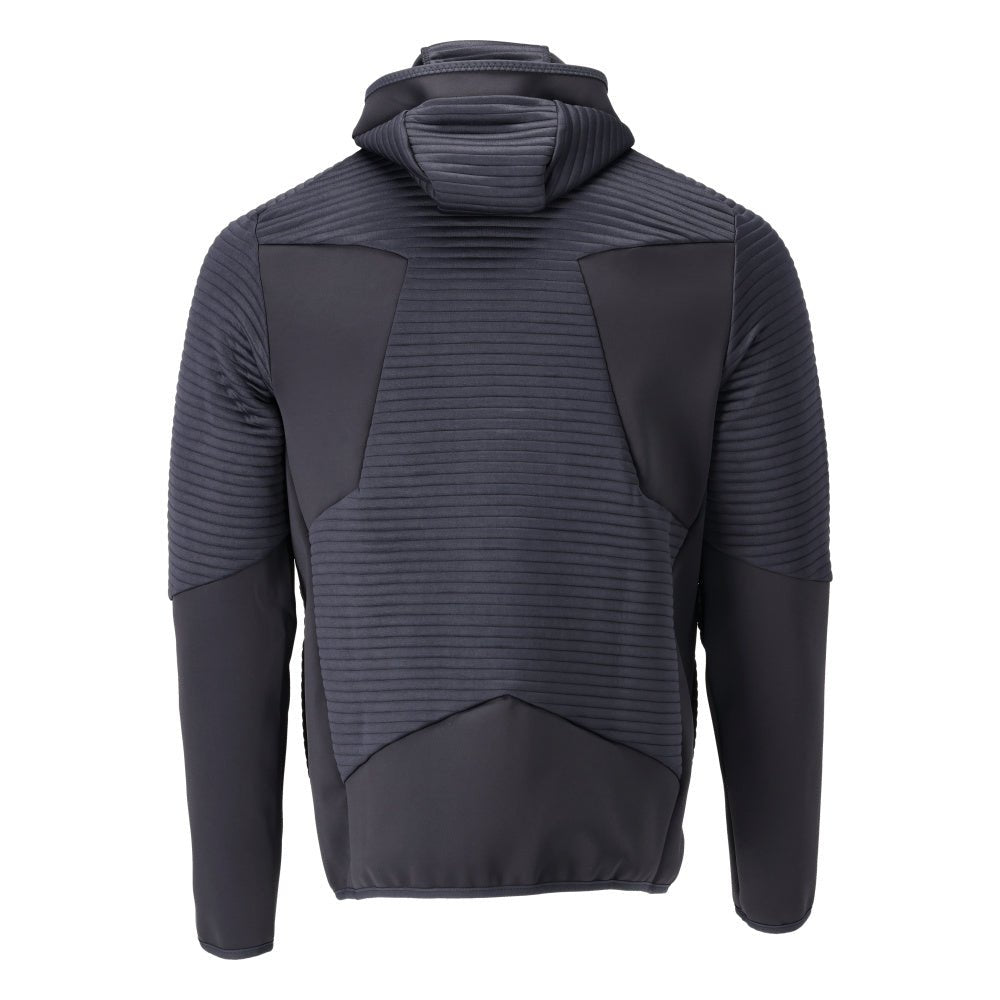 Fleece svetr, kapuce, mikrofleecová bunda na zip, černo-modrá