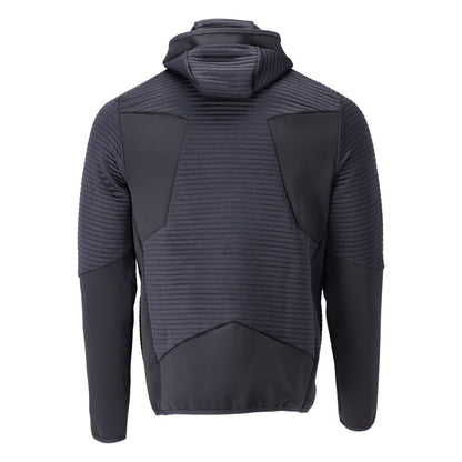Fleece svetr, kapuce, mikrofleecová bunda na zip, černo-modrá