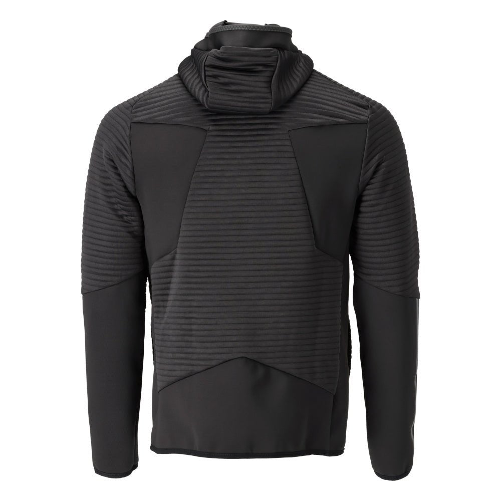Fleece svetr, kapuce, mikrofleecová bunda na zip, černá
