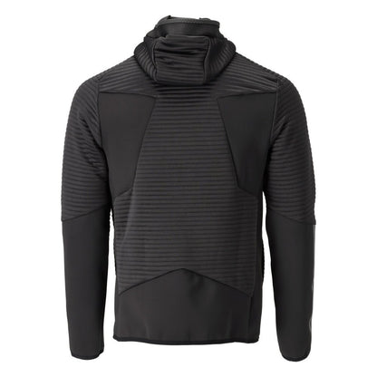 Fleece svetr, kapuce, mikrofleecová bunda na zip, černá