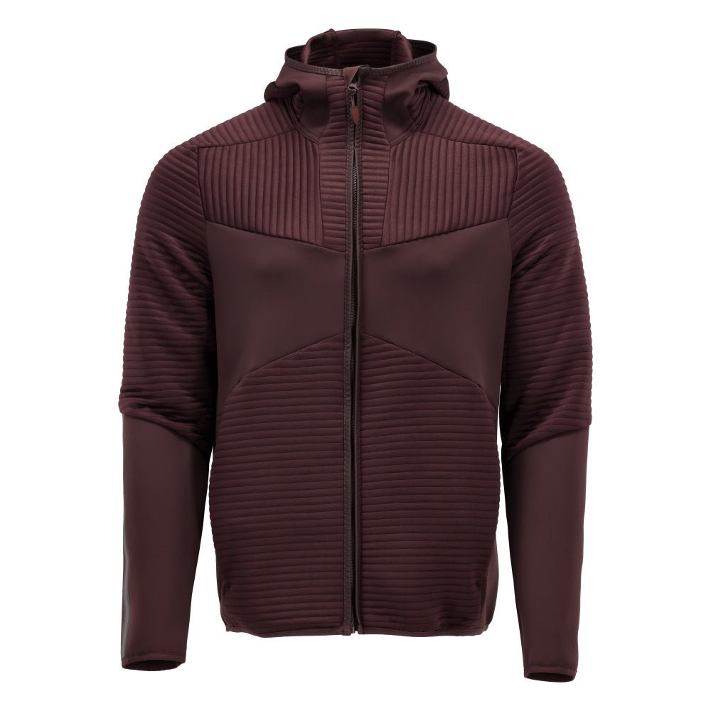 Fleece svetr, kapuce, mikrofleecová bunda na zip, vínová