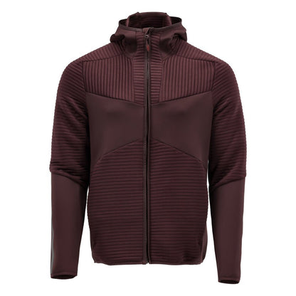 Fleece svetr, kapuce, mikrofleecová bunda na zip, vínová