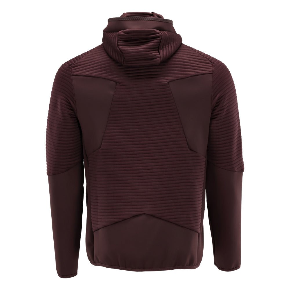 Fleece svetr, kapuce, mikrofleecová bunda na zip, vínová