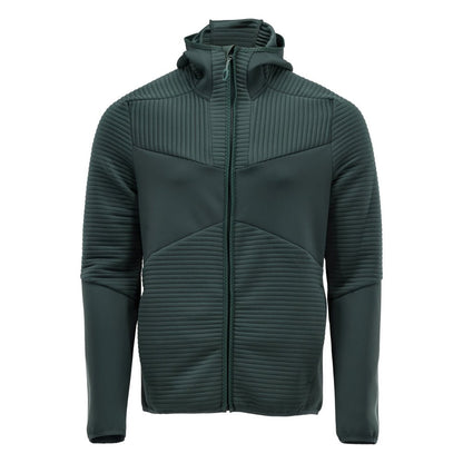 Fleece svetr, kapuce, mikrofleecová bunda na zip, lesní zelená