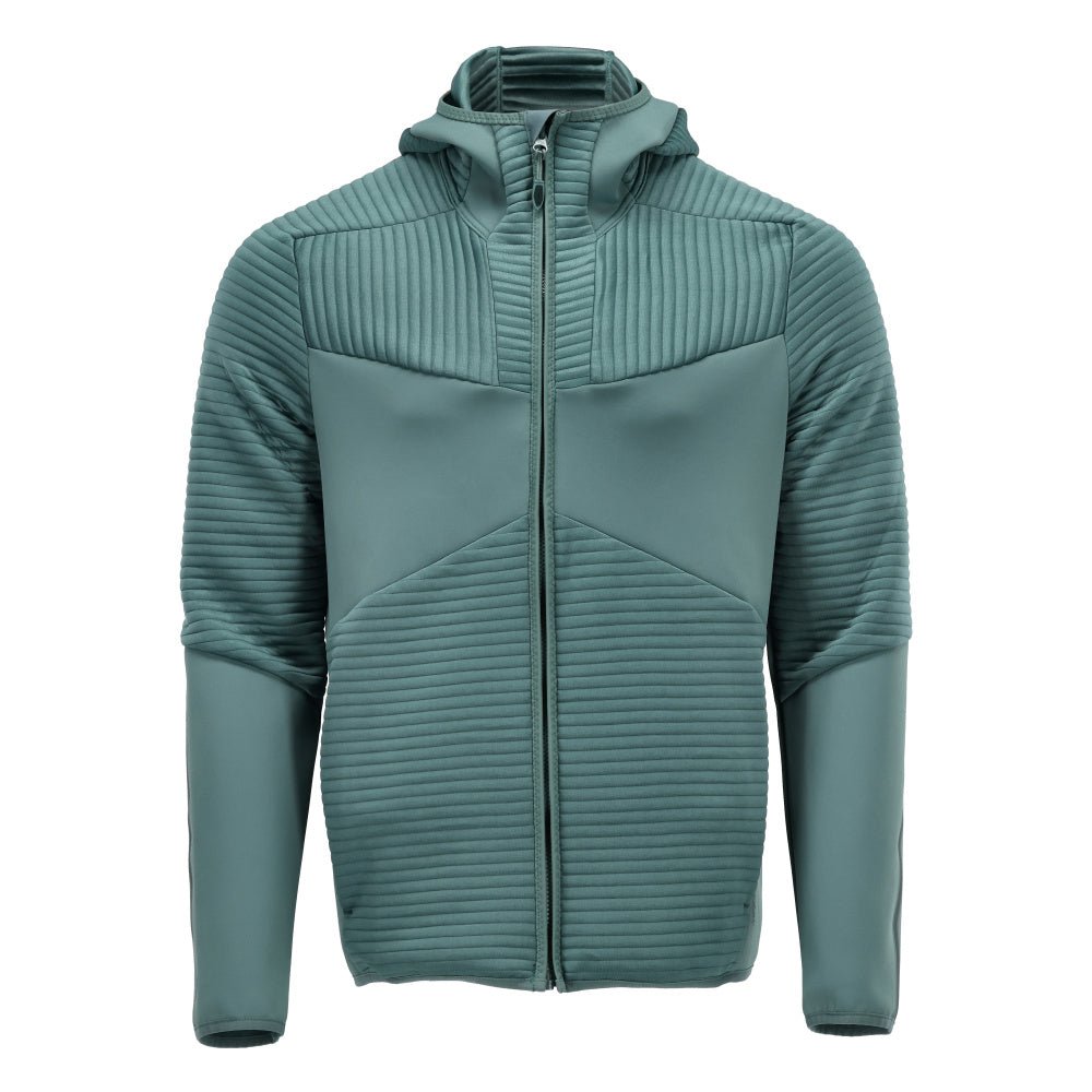 Fleece svetr, kapuce, mikrofleecová bunda na zip, světle lesní zelená