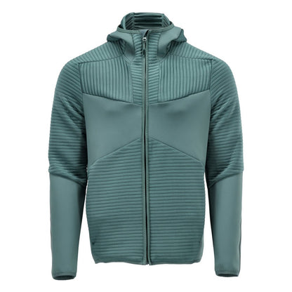 Fleece svetr, kapuce, mikrofleecová bunda na zip, světle lesní zelená