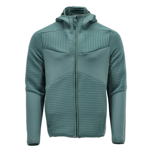 Fleece svetr, kapuce, mikrofleecová bunda na zip, světle lesní zelená