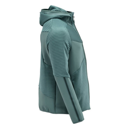 Fleece svetr, kapuce, mikrofleecová bunda na zip, světle lesní zelená