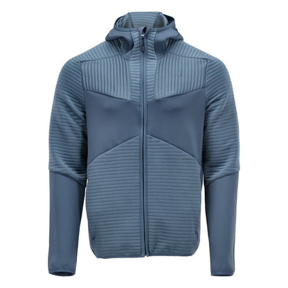 Fleece svetr, kapuce, mikrofleecová bunda na zip, kamenná modrá