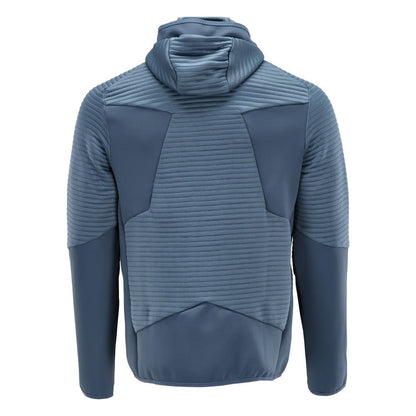 Fleece svetr, kapuce, mikrofleecová bunda na zip, kamenná modrá