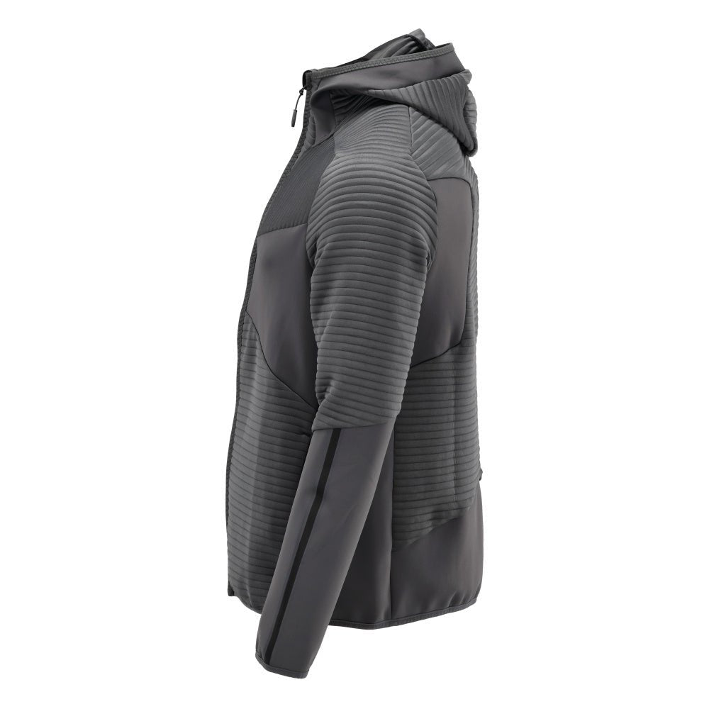 Fleece svetr, kapuce, mikrofleecová bunda na zip, antracitově šedá