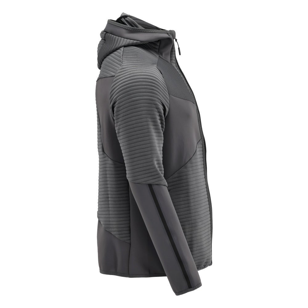Fleece svetr, kapuce, mikrofleecová bunda na zip, antracitově šedá