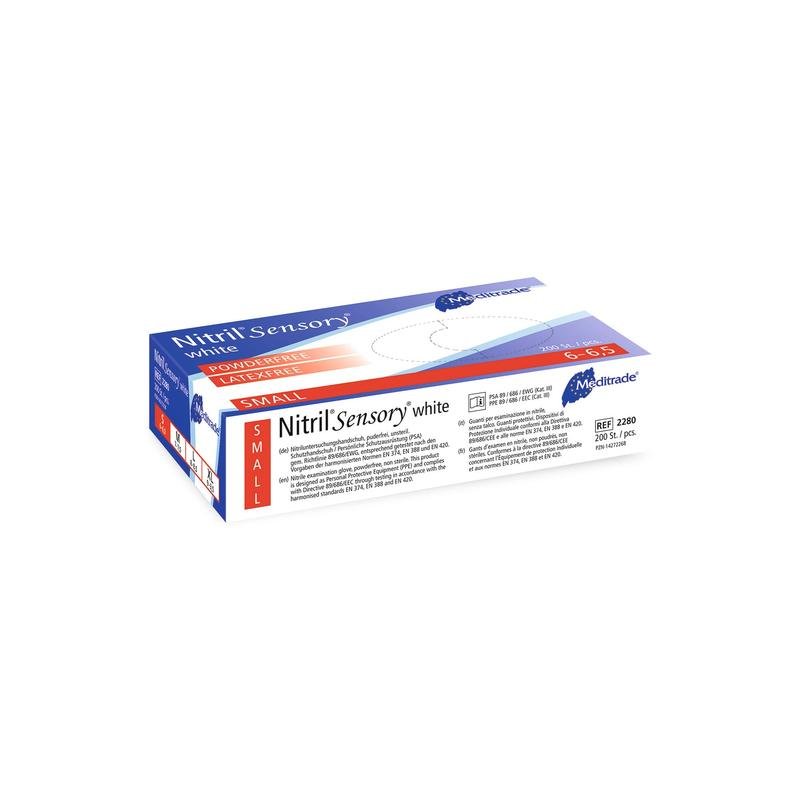 Meditrade Nitrile Sensory bílá