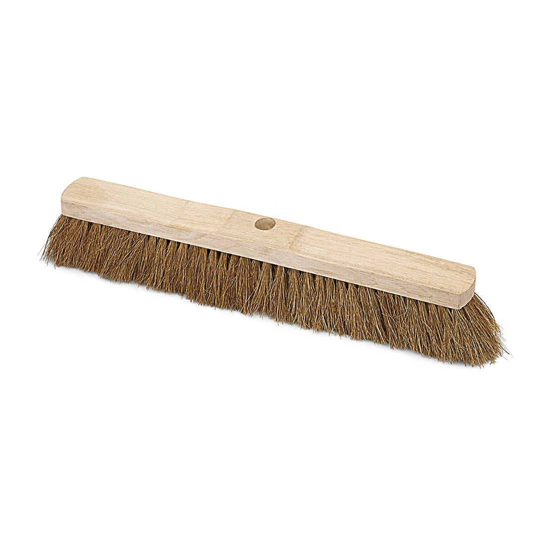 Sálový koště s přírodním kokosovým dřevem Nölle Profi Brush od Nölle Profi Brush Bürsten- & Pinseltechnik e.K. s hustě plněnými kokosovými štětinami a centrálním otvorem pro násadu je zobrazen na bílém pozadí.