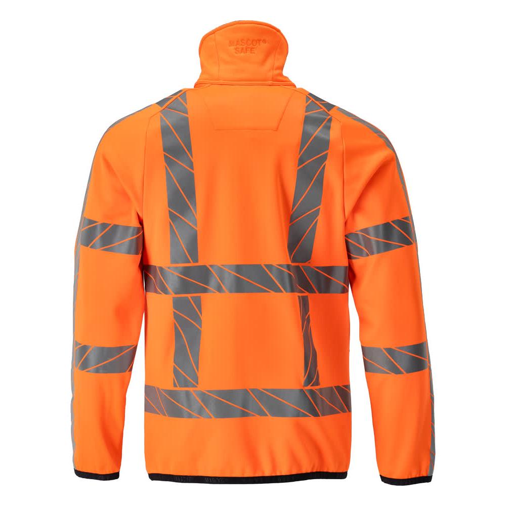 Fleece pulovr s mikrofleecovou bundou na zip, vysoce oranžová