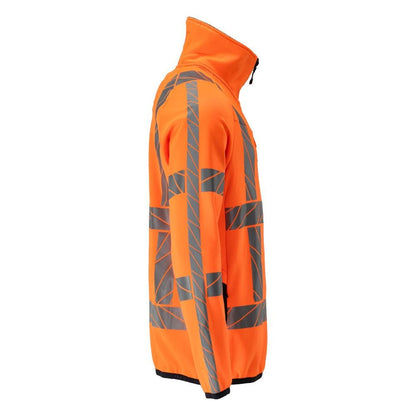 Fleece pulovr s mikrofleecovou bundou na zip, vysoce oranžová