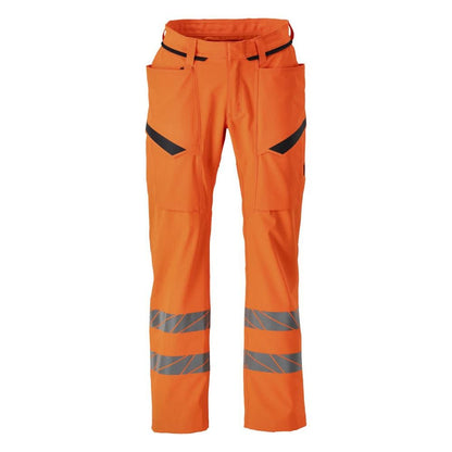 Kalhoty s kapsami na stehnech, strečové kalhoty, hi-vis oranžové