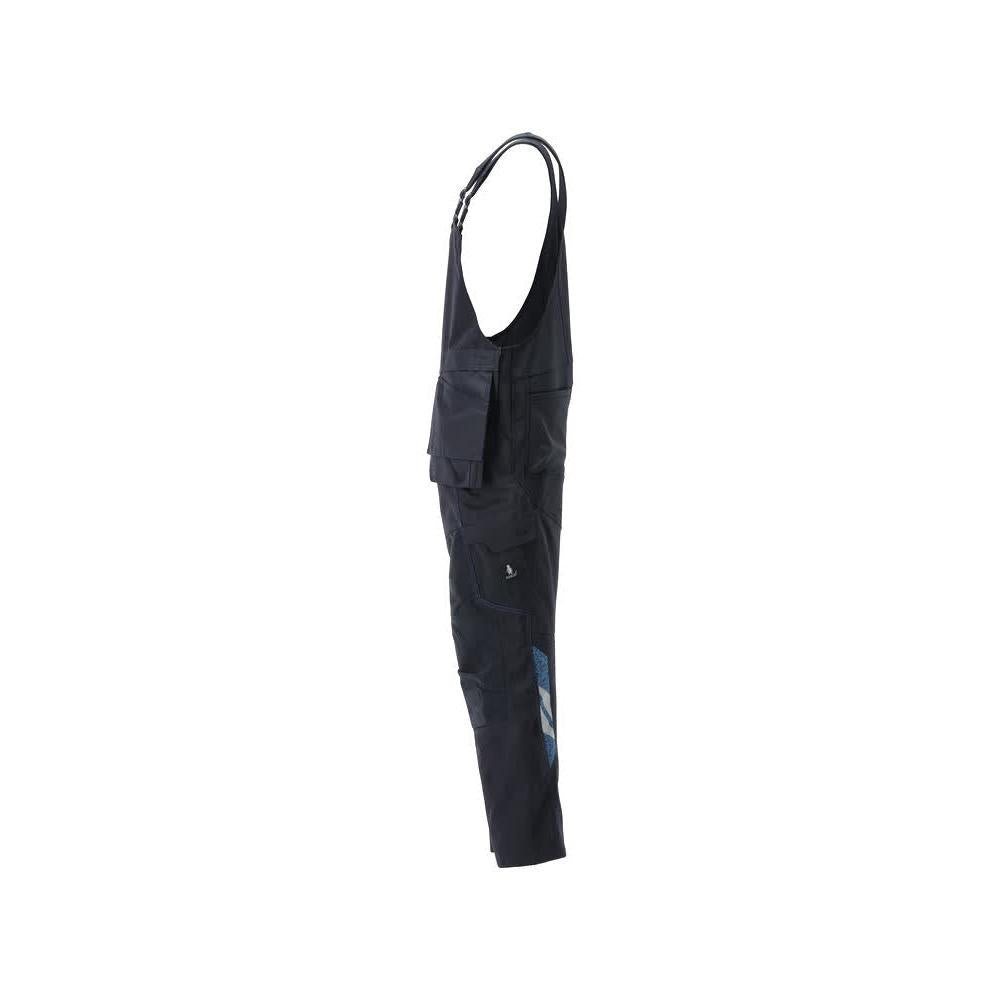 Dungarees, kolenní kapsy, strečové vsadky Dungarees, černo-modré