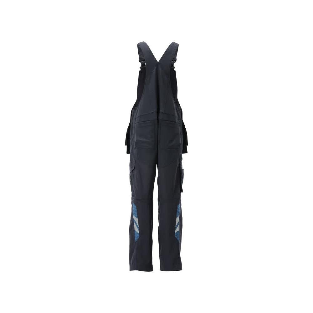 Dungarees, kolenní kapsy, strečové vsadky Dungarees, černo-modré
