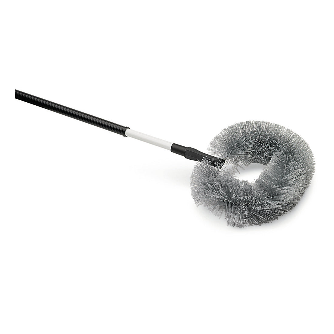 Die Nölle Profi Brush Staubbiene oval mit Teleskopstiel bis 170 cm, synthetisch von Nölle Profi Brush Bürsten- & Pinseltechnik e.K. verfügt über steife synthetische Borsten und einen ausziehbaren Stiel, abgebildet auf einem schlichten weißen Hintergrund.
