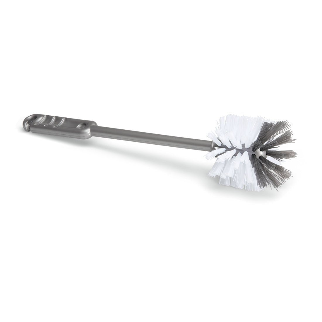 Kartáč na sklenice a šálky Nölle Profi Brush (30 cm, PP a nylonové štětiny) od Nölle Profi Brush Bürsten- & Pinseltechnik e.K. s šedou rukojetí a bílými/tmavě šedými štětinami je zobrazen na bílém pozadí.