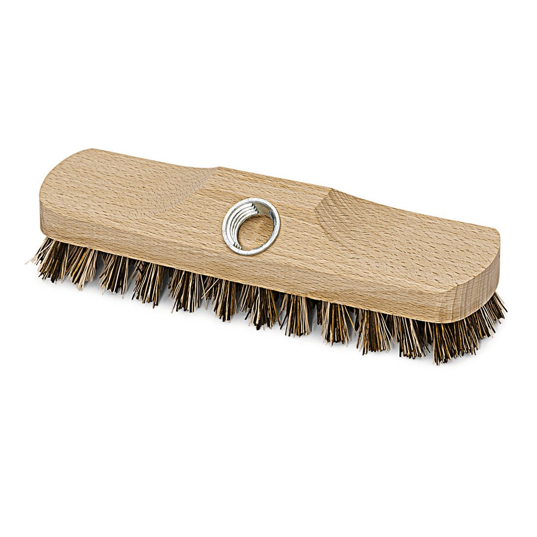Nölle Profi Brush Schrubber Union 22 cm má obzvláště tvrdou kartáčovou hlavu s hustě zabalenými, tuhými štětinami a centrálním kovovým závitem pro upevnění násady. Od Nölle Profi Brush Bürsten- & Pinseltechnik e.K., 1 kus.