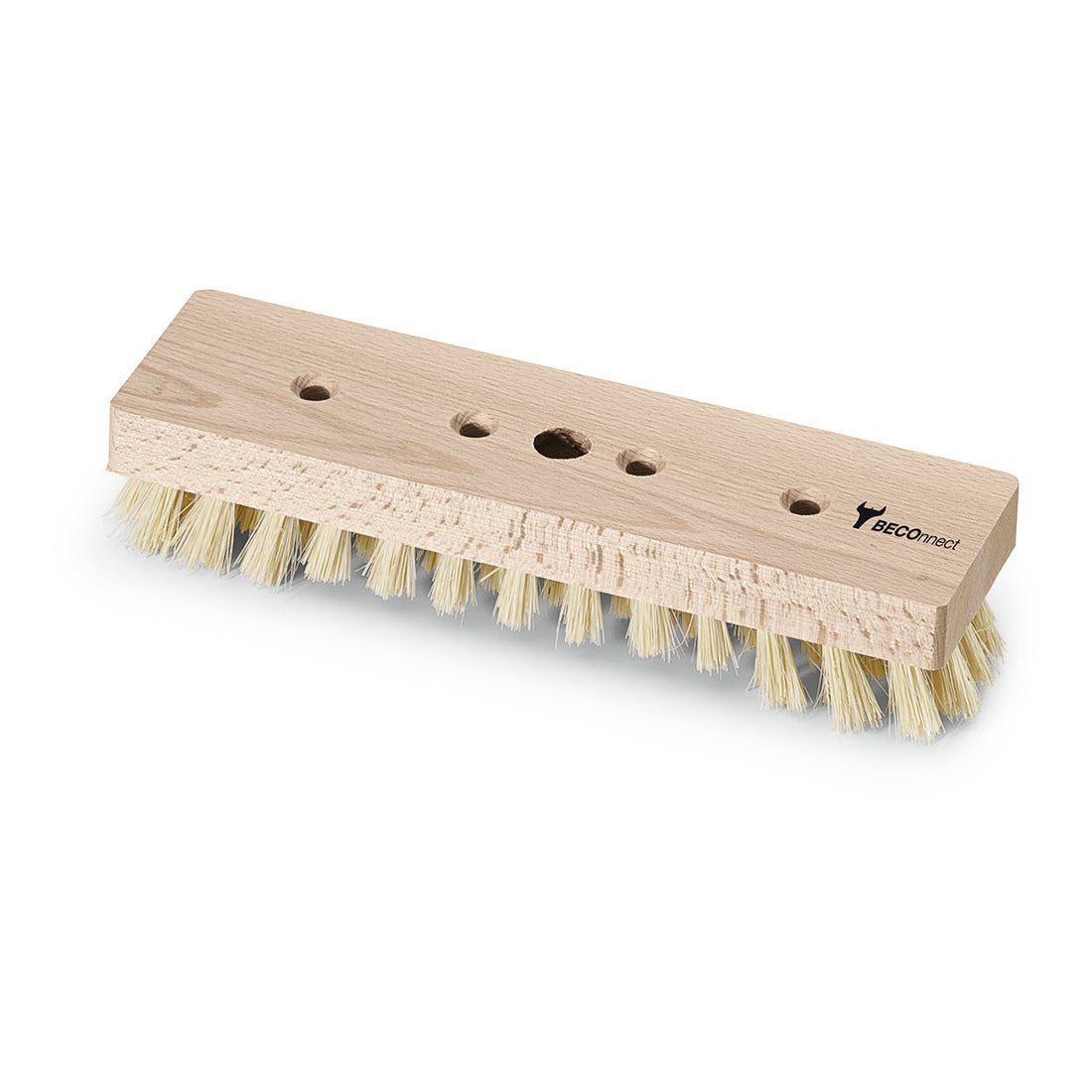 Zobrazen je obdélníkový kartáč Nölle Profi Brush BECOnnect, 23 cm s tepelně odolnými štětinami z termo-PET a čtyřmi otvory pro uchopení, od Nölle Profi Brush Bürsten- & Pinseltechnik e.K., na bílém pozadí.