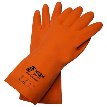 NITRAS CHEM PROTECT, ochranné rukavice proti chemikáliím, oranžové