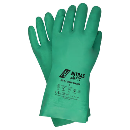NITRAS GREEN BARRIER, rukavice protichemické ochrany, zelené