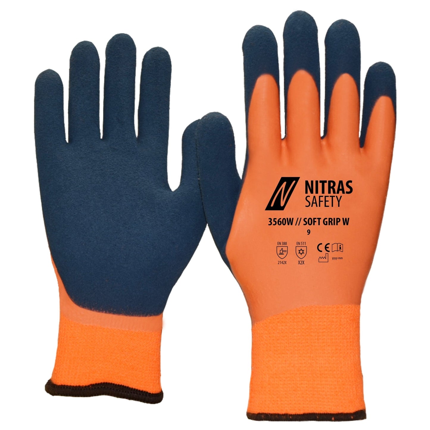 NITRAS SOFT GRIP W, zimní rukavice, oranžová / tmavě modrá
