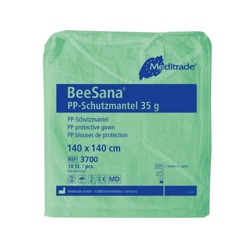 Ochranný plášť BeeSana® PP pro personál a návštěvníky 10 bal