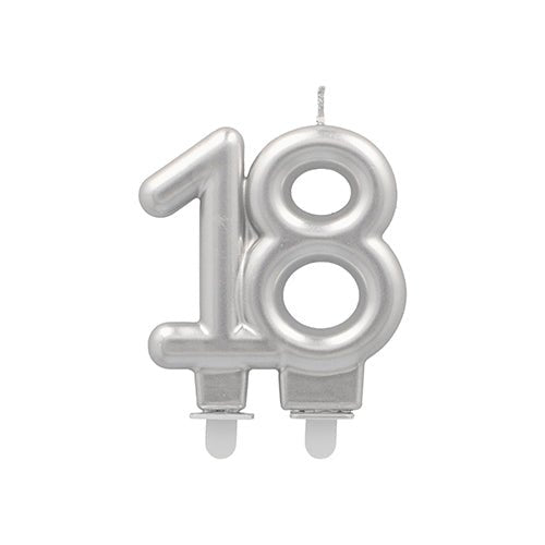 Jubilejní svíčka PAPSTAR GmbH s držákem 7 cm "stříbrná" je stříbrná jubilejní svíčka ve tvaru čísla se dvěma držáky - ideální pro nezapomenutelné narozeninové oslavy.