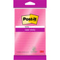 Eine Einzelpackung Post-it® Super Sticky Notes im Großformat, Pink, liniert (101 mm x 152 mm, 45 Blatt), von 3M Deutschland GmbH. Enthält Post-it Logo, "super sticky" Label und 3M-Logo unten rechts. PEFC-zertifiziert.