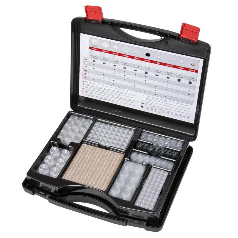 3M™ Bumpon™ Set 017 elastické nárazníky, pouzdro s více než 700 kusy, průhledné a černé | Balení (1 sada)