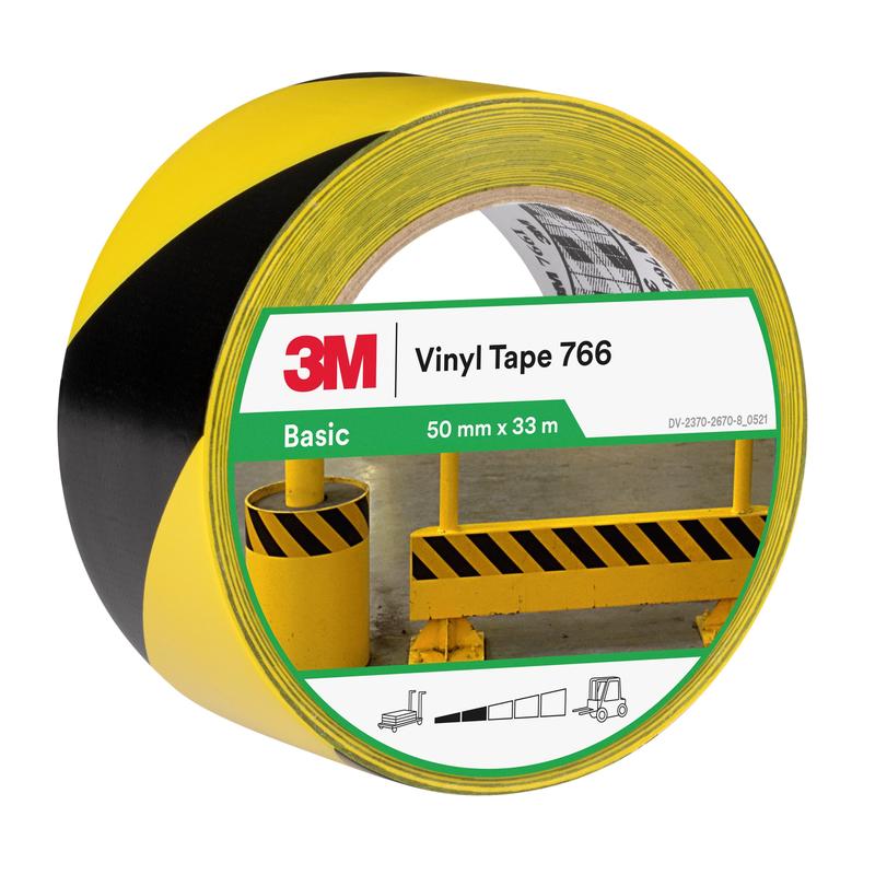 3M™ páska na značení nebezpečí 766i, žlutá/černá, 50 mm x 33 m, jednotlivě balená | Balení (1 role)