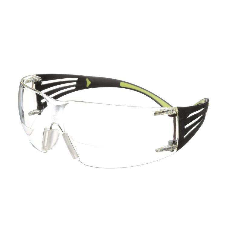 Bezpečnostní brýle 3M™ SecureFit™ 400 pro čtečky, černé/zelené postranice, povrchová úprava proti poškrábání/zamlžení, +2,0 Power Clear Lens, SF420AS/AF-EU, 20 v balení | Balení (1 kus)