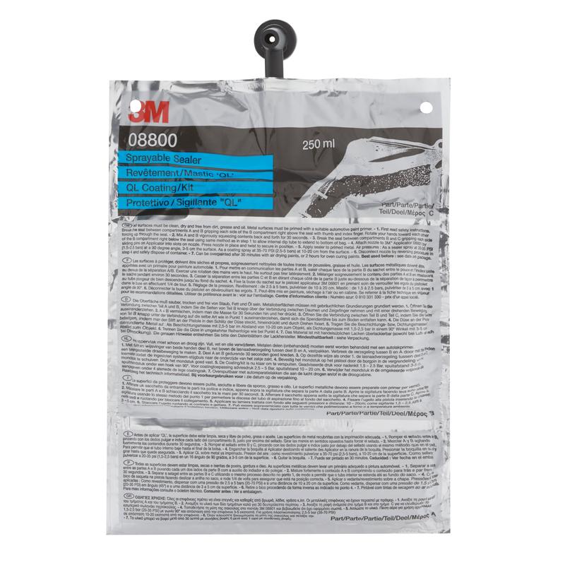 3M™ Stříkatelný dvousložkový tmel šedý 250 ml 08800 | Kartonová krabice (1 kus)