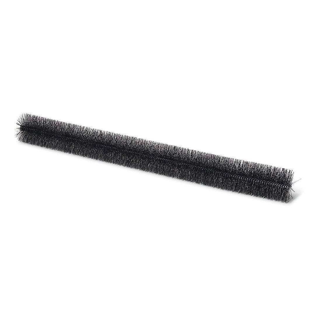 Na bílé podložce vodorovně leží žlabový kartáč Nölle Profi Brush (120 cm, Ø 12 cm, s plastovým potahem) od Nölle Profi Brush Bürsten- & Pinseltechnik e.K. s hustými štětinami.