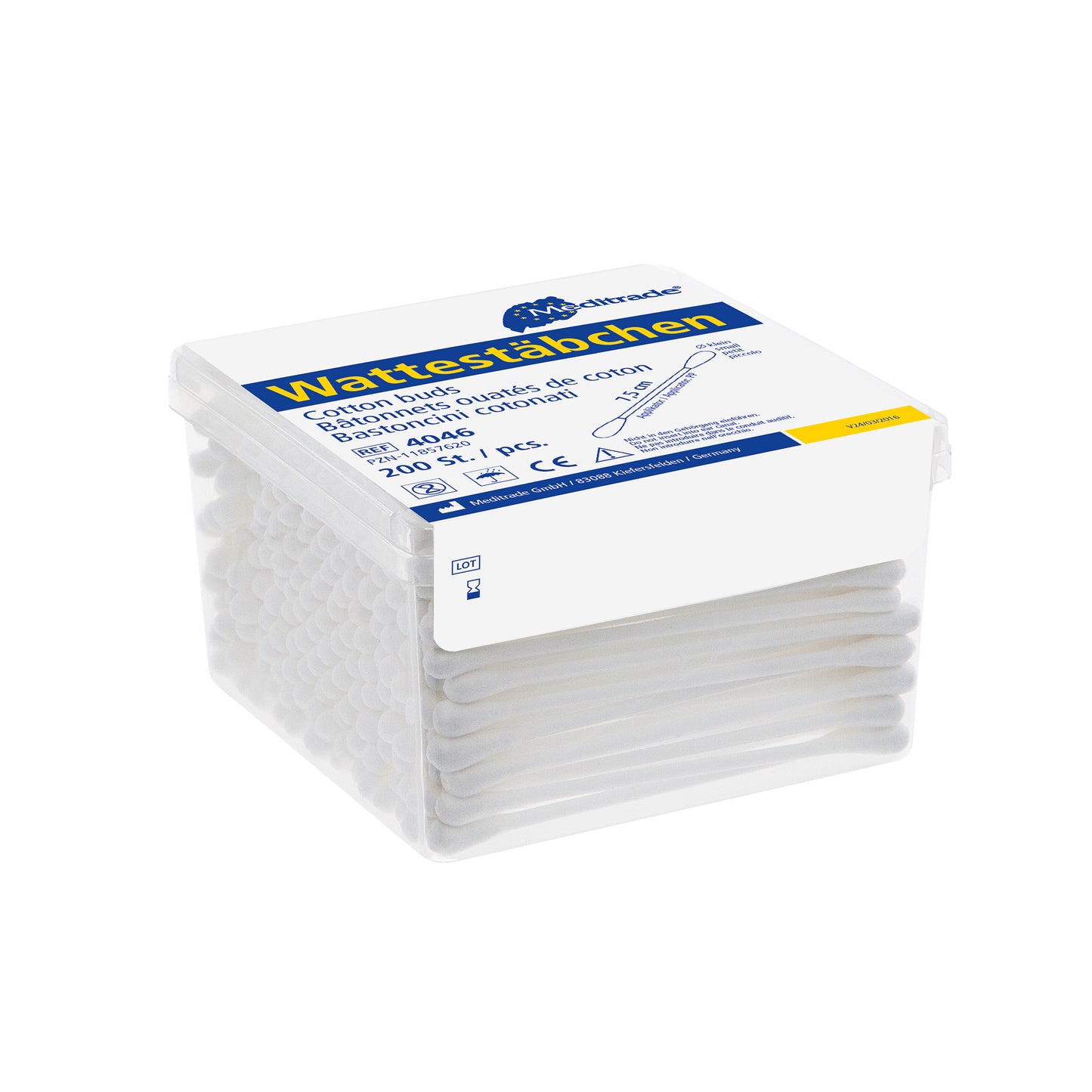 Vatové tyčinky, délka: 7,5 cm, malá hlava, plast | Balení (2000 kusů)