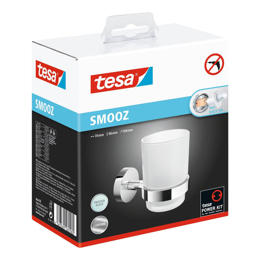 Držák na sklenice tesa SMOOZ, samolepicí, z pochromovaného kovu