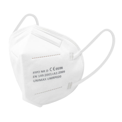 Die ARNOMED FFP2 Maske ohne Ventil von ARNOWA GmbH ist eine weiße partikelfiltrierende Halbmaske mit sichtbaren Ohrschlaufen und aufgedruckter Zertifizierung, dargestellt auf einem schlichten weißen Hintergrund. Geliefert in einer Schachtel mit 10 Stück, bietet sie zuverlässigen Schutz.