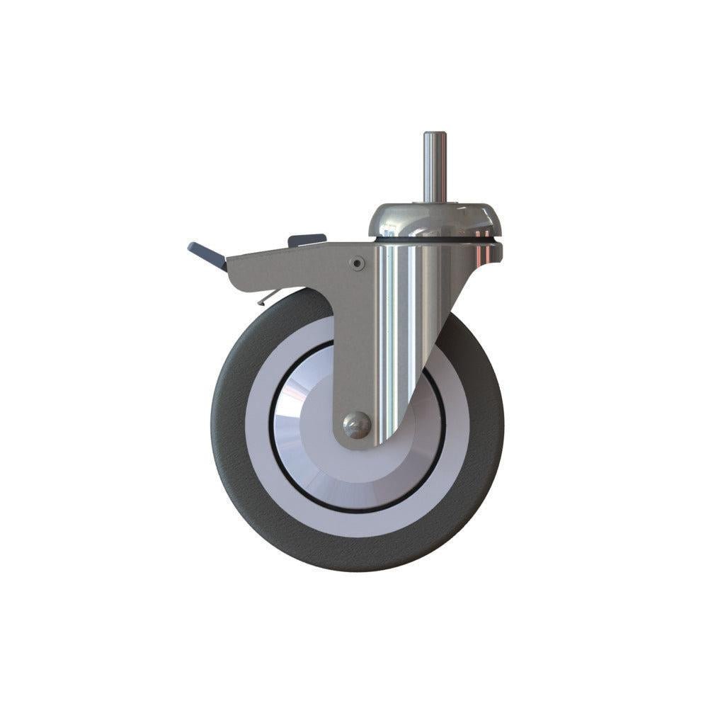 Kolečko TASKI Trolley - Standard od Diversey Deutschland GmbH & Co. OHG je 125 mm velké otočné kolečko s brzdou, s tmavým gumovým okrajem a kovovým jádrem, které bylo vyvinuto pro vozík TASKI. Balení obsahuje 1 kolečko.