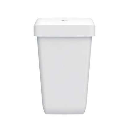 CWS ParadiseLine odpadkový koš Paper Bin v bílé barvě (23 l) se vyznačuje jednoduchým, obdélníkovým designem s plochým víkem, který je zobrazen na bílém pozadí.