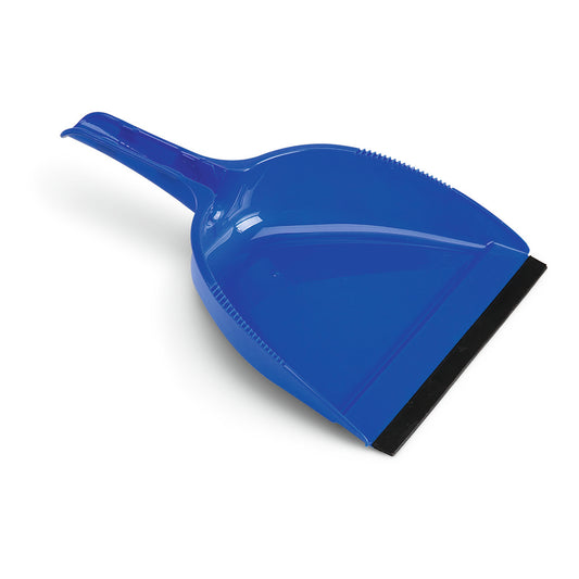 Abgebildet ist eine Nölle Profi Brush Kunststoffschaufel (33x23 cm) mit Gummilippe, von Nölle Profi Brush Bürsten- & Pinseltechnik e.K., mit einem Stiel auf weißer Oberfläche.