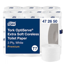 Tork OptiServe Extra měkký bezjádrový toaletní papír T7, 3vrstvý, bílý, 18 rolí po 550 listech