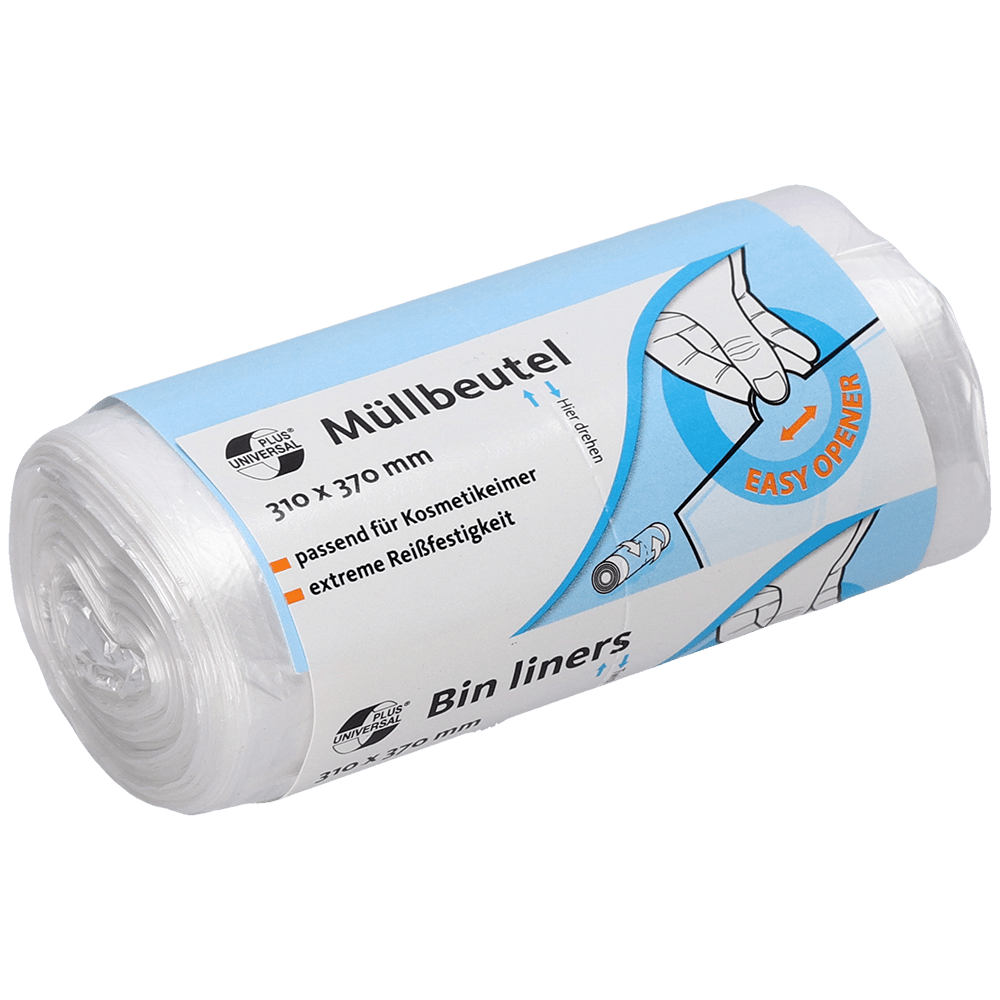 Rolka EMIL DEISS KG (GmbH + Co.) DEISS 49909 sáčky, 310x370 mm průhledné (50 kusů), s modro-bílou, dvojjazyčnou etiketou s údaji o velikosti, pevnosti v tahu a pomocí při otevírání s ručně kreslenými ilustracemi.